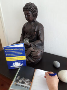 Boeddha, folder Theosofie Den Haag, agenda